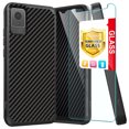 thumbnail image 1 of TJS for TCL K11 T432W / TCL 502 Phone Case, with Tempered Glass Screen Protector, Dual Layer Hybrid Magnetic Support Shockproof Heavy Duty Cover (Carbon Fiber Image), 1 of 5
