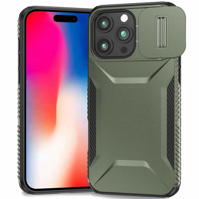 Tech Business Case TJS for iPhone 16 Pro Phone Case, Slide Camera Cover Shockproof TPU+PC ...