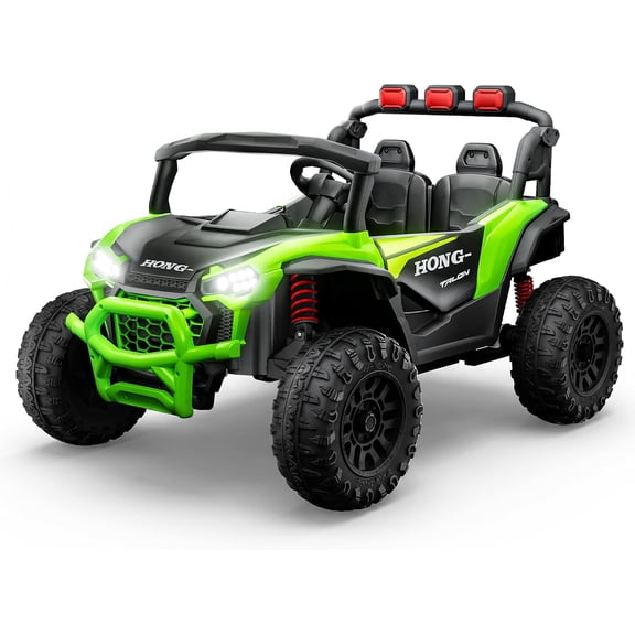 TJSTARQU 24V Electric Car for Kids, 2 Seater Ride on Truck Car,Ride On UTV, Toy w/Remote Control for Big Kids,Green