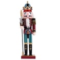thumbnail image 1 of TJT 12 inch Nutcracker Decorations, Christmas Wooden Nutcracker Soldier Ornaments Collectible Festive Xmas Figures Decor Gift Indoor, Green, Spear, 1 of 13