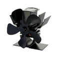 thumbnail image 1 of TJT 5-Blade Wood Stove Fan Heat Powered Stove Fan for Log Burner Fireplace Silent Black Mini, 1 of 12