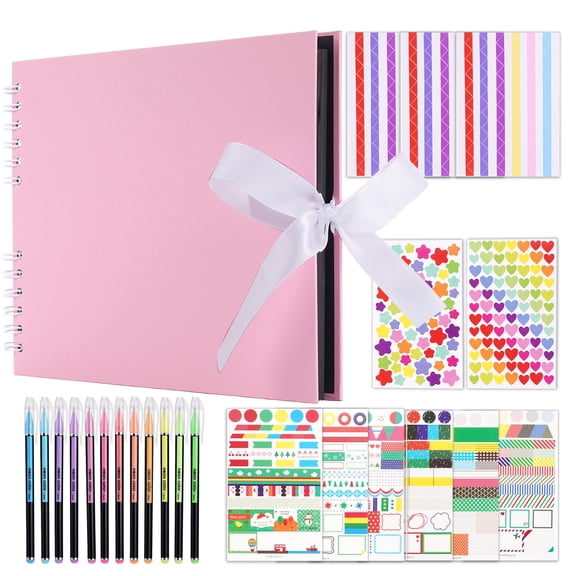 TJT Scrapbook Album 80 Pages, Photo Album Scrapbook Supplies Kit, Kraft Paper Memory Book for Wedding, Birthday, Travel, Christmas, Mother's Day