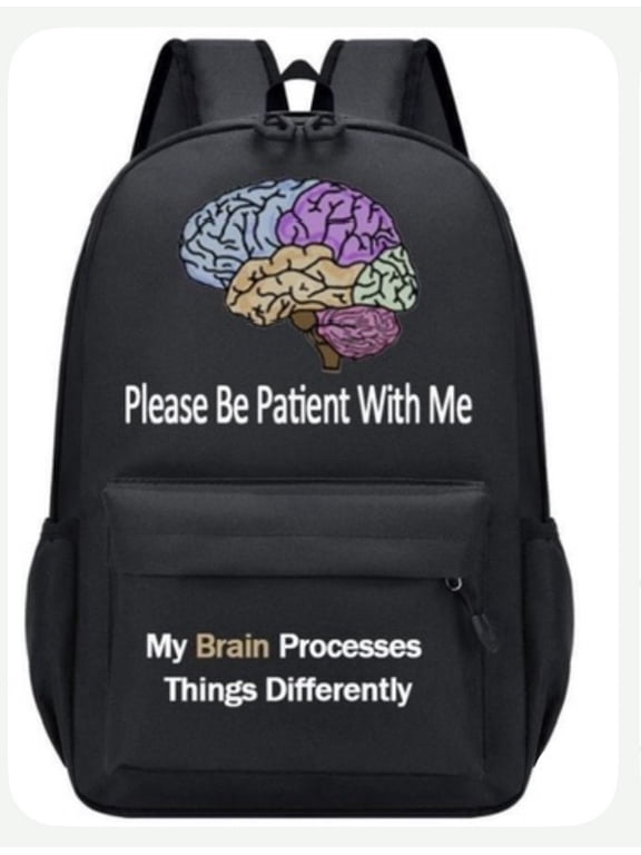 Autism Awareness Durable Polyester Backpack, Black