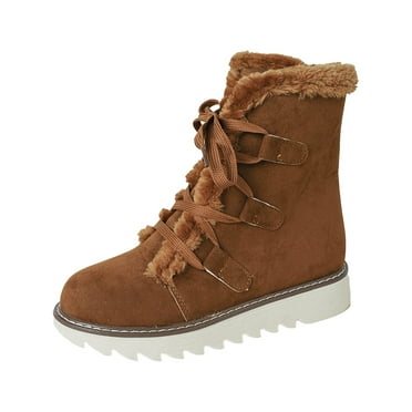 TJUJUSO Winter Boots For Women: Snow Women Ankle Velvet Lined Booties Slip On Warm Insulated Boot Women's Strappy High Top Plus Velvet Warm Snow Boots