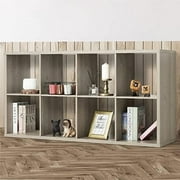 TJUNBOLIFE 13-Inch Cube  Organizer   with Extra Thick Exterior Edge  Room Open   Divider  Bookcase  6-Cube / 8-Cube / 9-Cube  Colors Available in Rustic Grey Oak and White