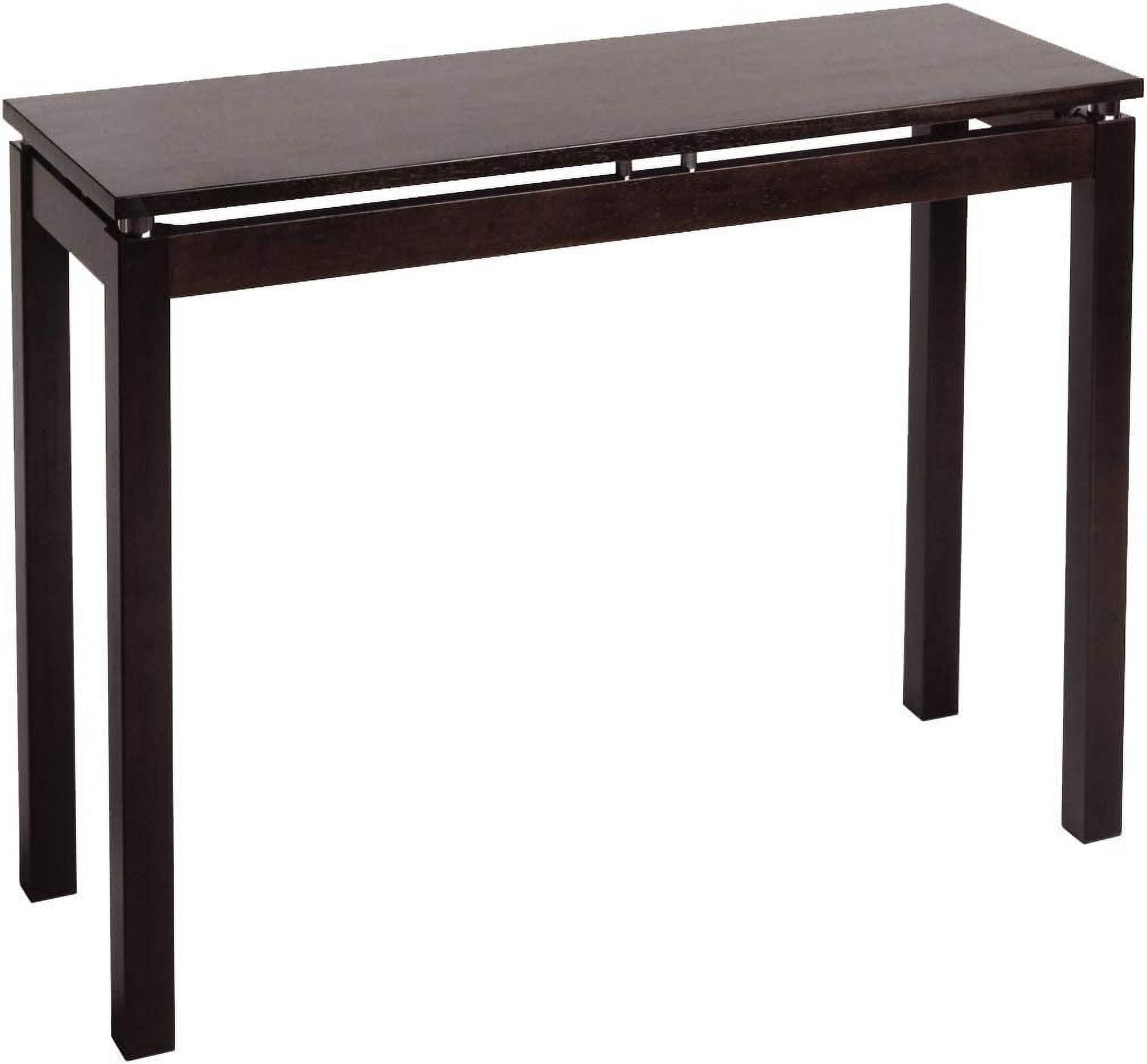 Elevated Dark Espresso Wood Console Table with Chrome Accents
