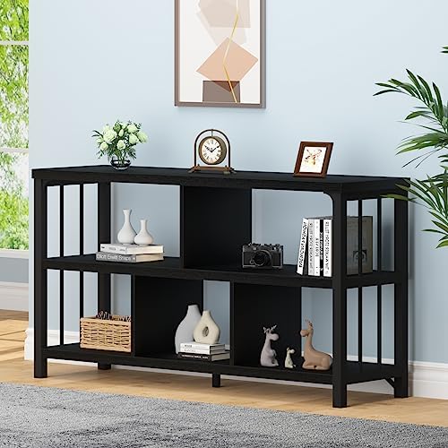 TJUNBOLIFE 5 Cube Organizer Industrial Low Horizontal Bookshelf Modern