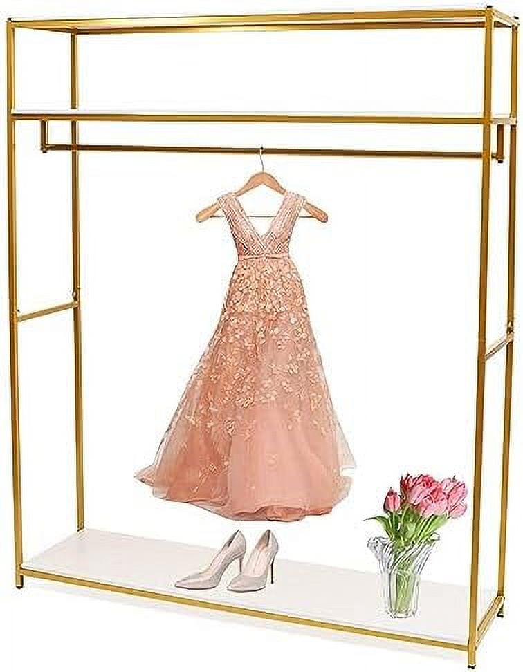 TJUNBOLIFE 72"Gold Garment Rack Boutiques Heavy Duty Clothing Rack