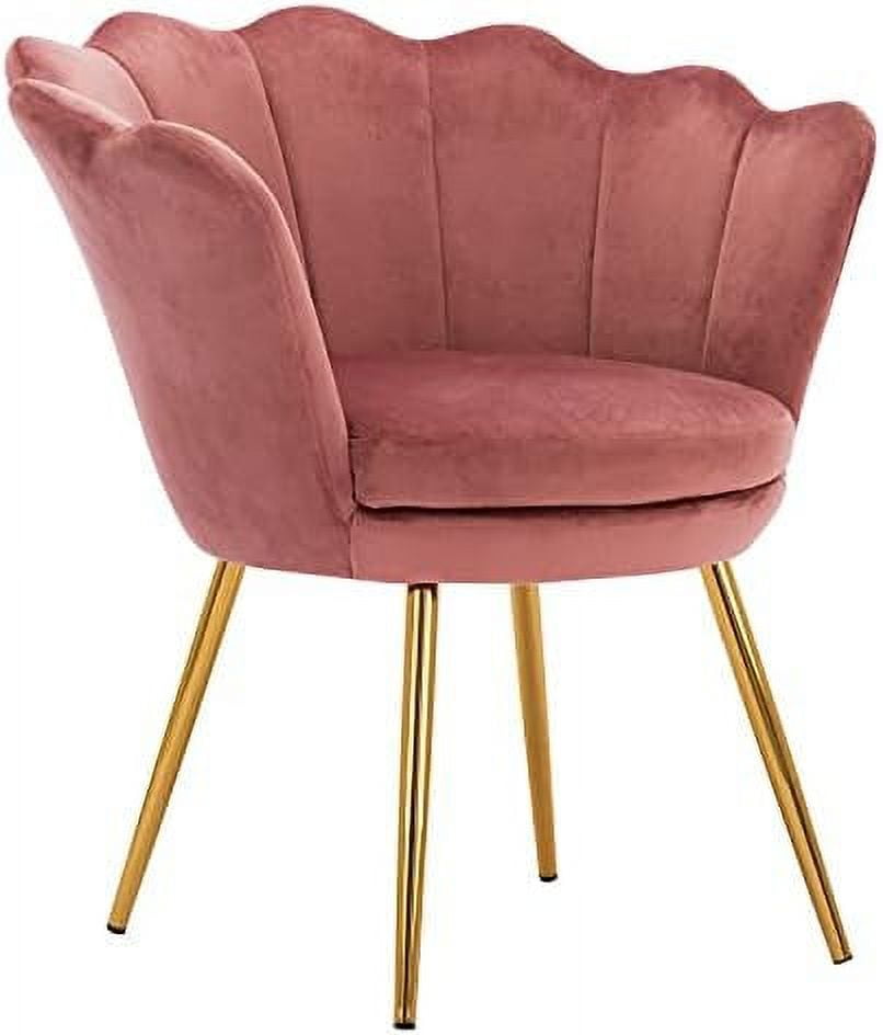 TJUNBOLIFE Comfy Desk Chair no Wheels Velvet Upholstered Accent Chair Vanity Chair for Living