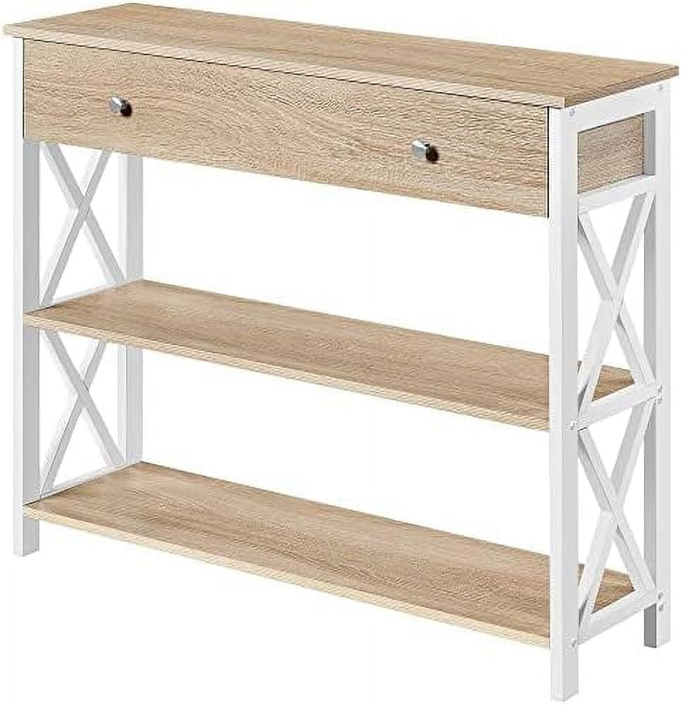 TJUNBOLIFE Console Table with Charging Station 40" Narrow Entryway