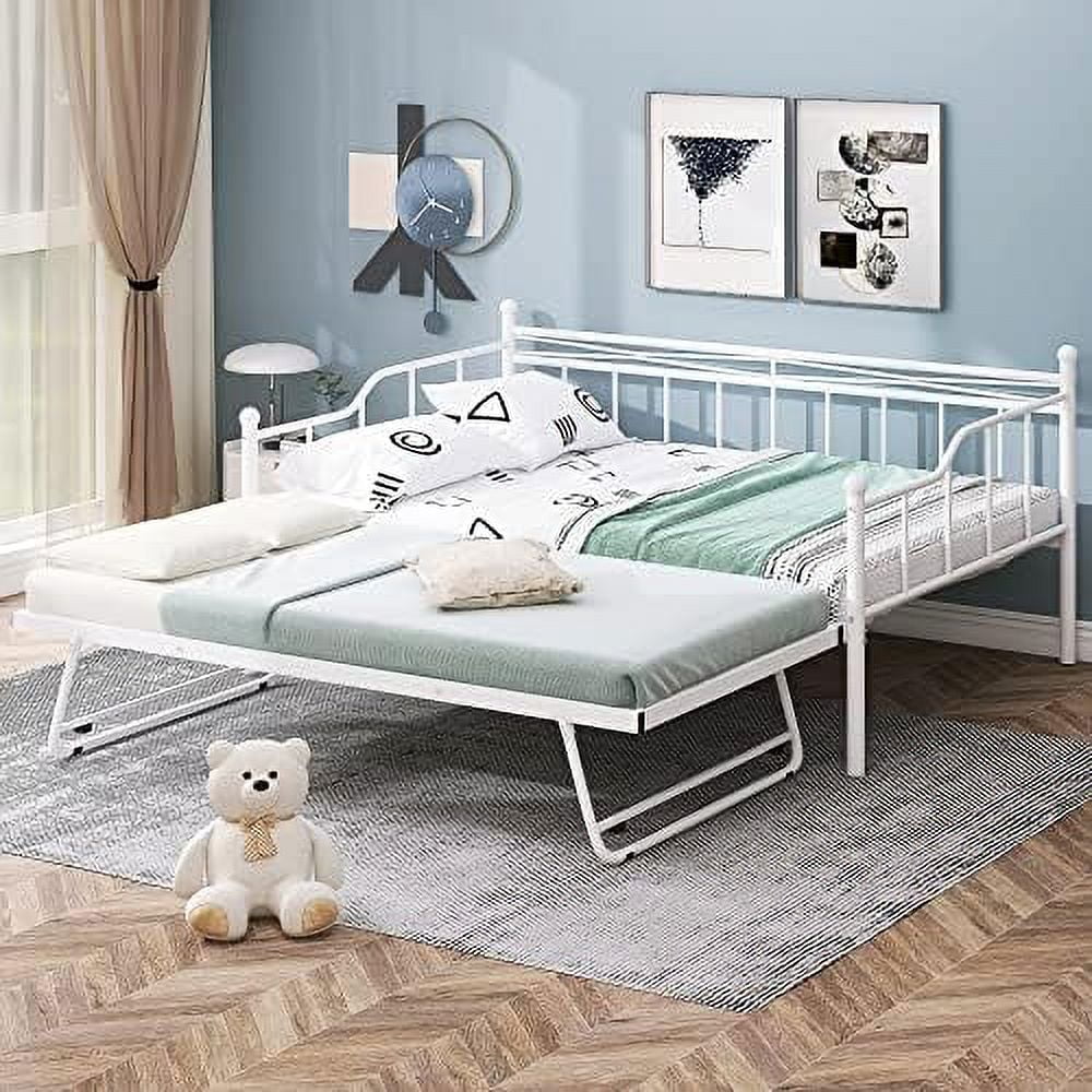 TJUNBOLIFE Harper & Bright Designs Twin Metal Daybed With 2 Drawers ...