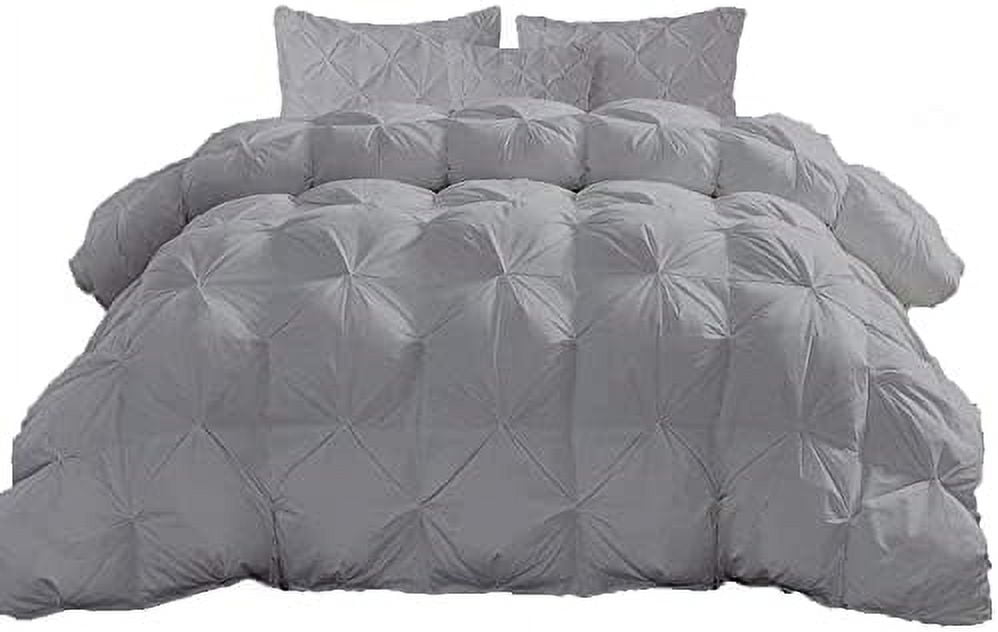 TJUNBOLIFE Home Decor 1500TC Pinch Pleated Down Alternative Comforter