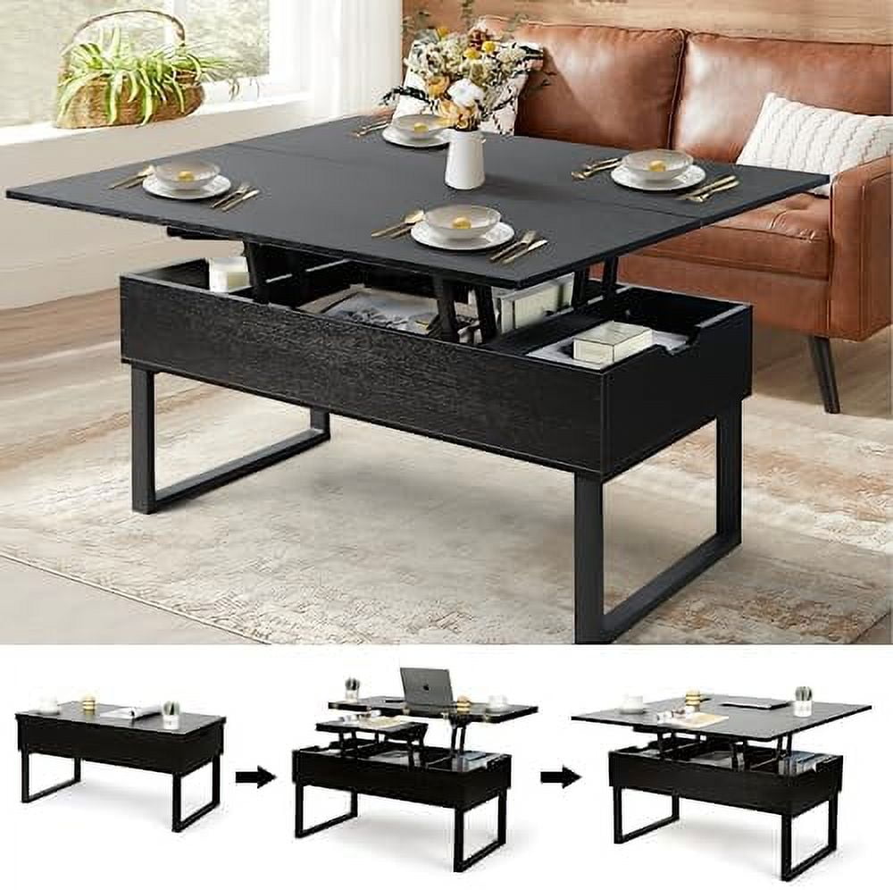 TJUNBOLIFE Lift Top Coffee Table 3 in 1 Multi with Hidden Compartment