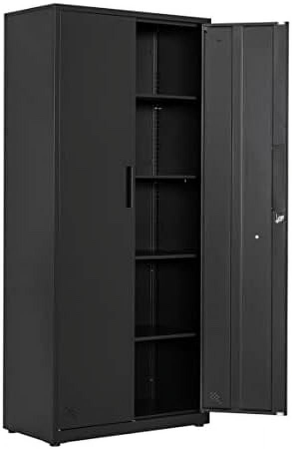 TJUNBOLIFE Metal with 2 Doors and 4 Adjustable Shelves Steel