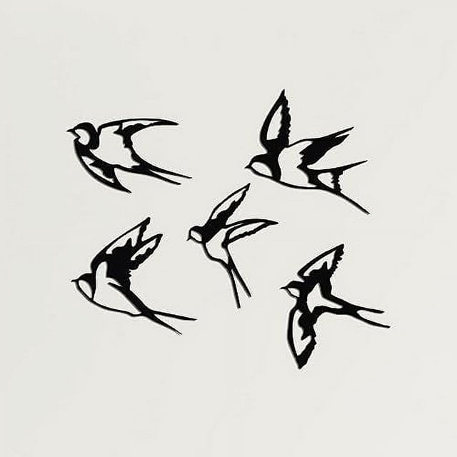 TJUNBOLIFE Metal Wall Decor Swallows Home Living Room Decor Wall Sign Metal Wall Art Interior