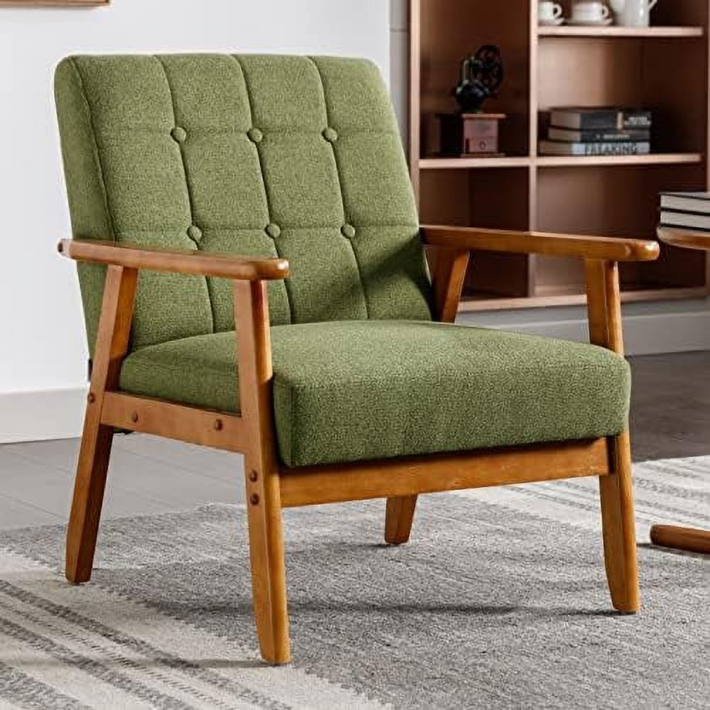 TJUNBOLIFE MidCentury Modern Chair with Wood Frame Upholstered