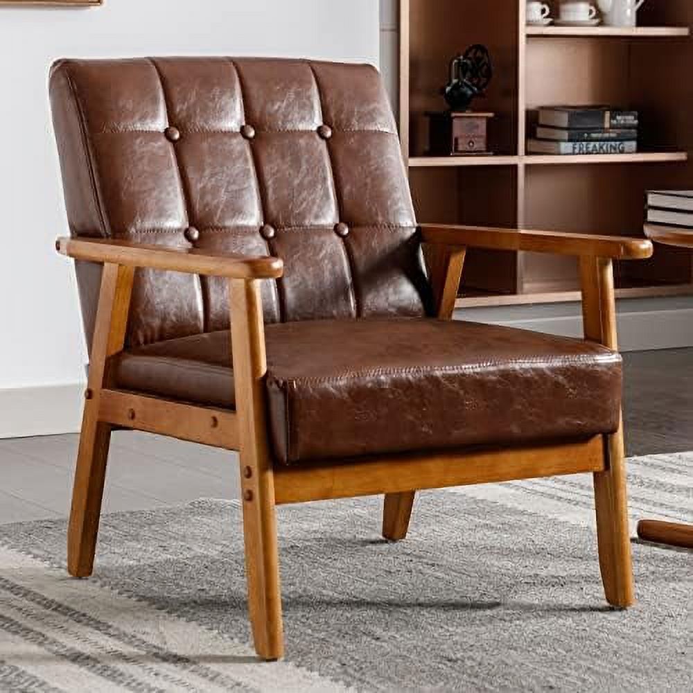 TJUNBOLIFE MidCentury Modern Chair with Wood Frame Upholstered