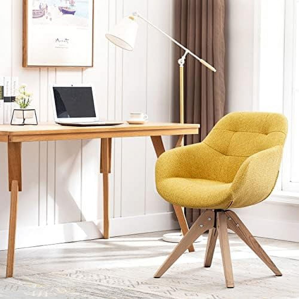 TJUNBOLIFE Mid Century Modern Swivel Accent Chair Desk Chair No Wheels Home Office Accent Chair