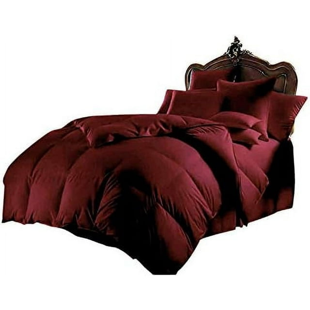 TJUNBOLIFE Oversized King Comforter Set Cotton 1000 Series Red 600 GSM