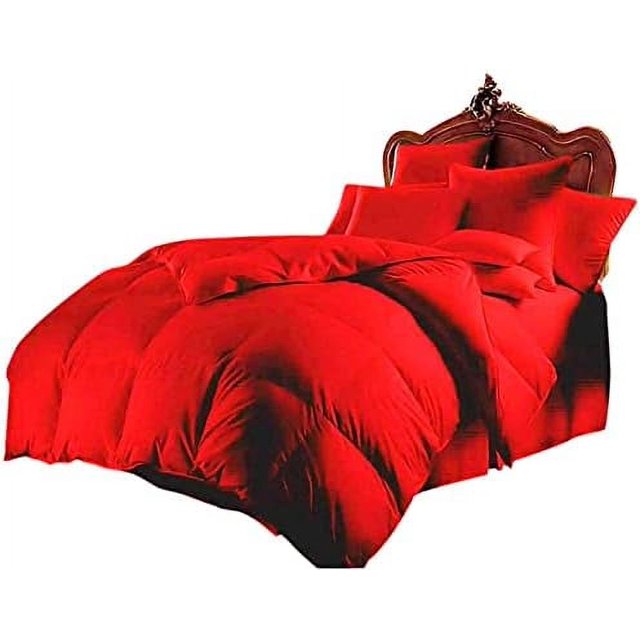 TJUNBOLIFE Oversized King Comforter Set Cotton 1000 Series Red 600 GSM