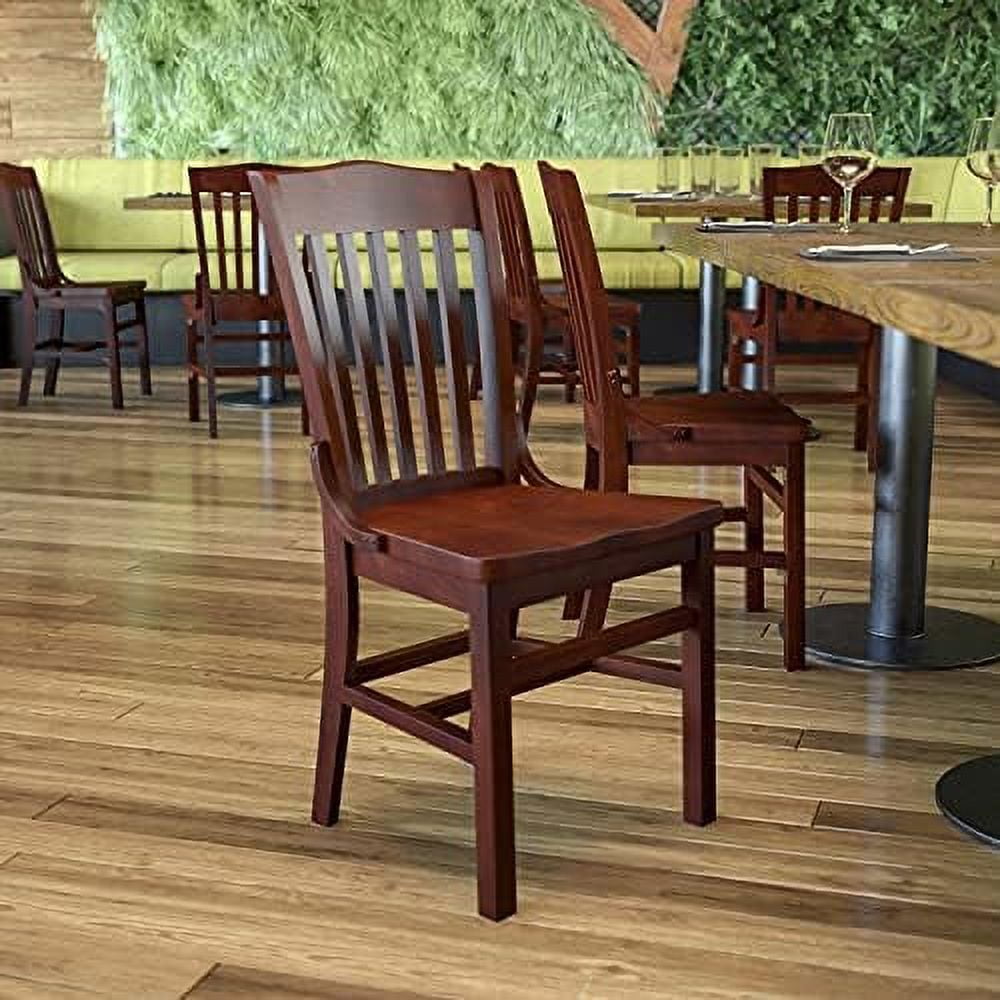 Elegant Mahogany Wood Vertical Slat Side Chair in Rich Brown