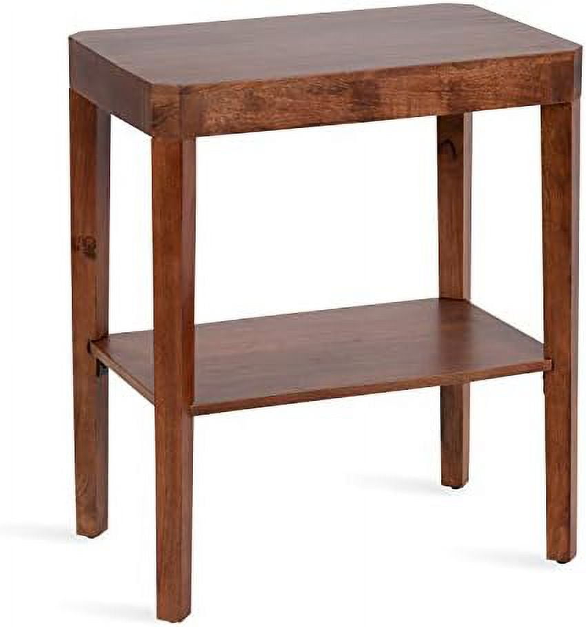 Talcott Walnut Brown Mango Wood Two-Tier End Table
