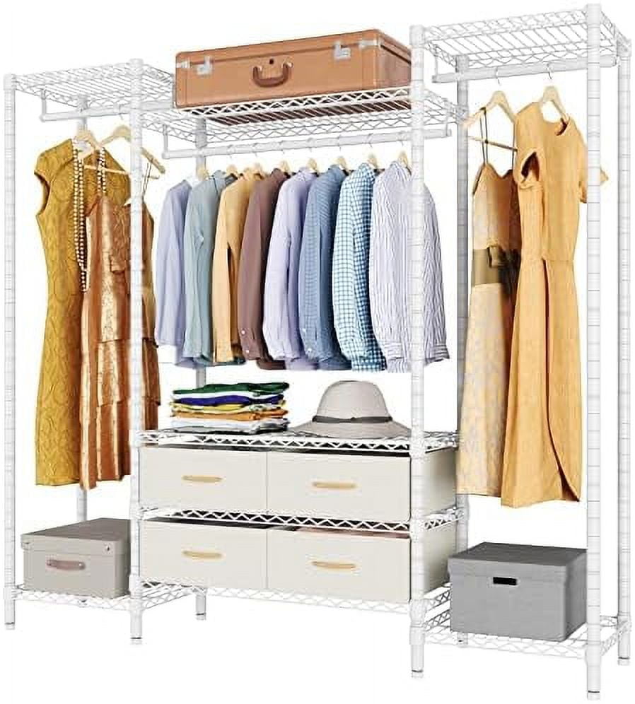 TJUNBOLIFE V20i Bedroom Armoires Wire Garment Rack Heavy Duty Clothes