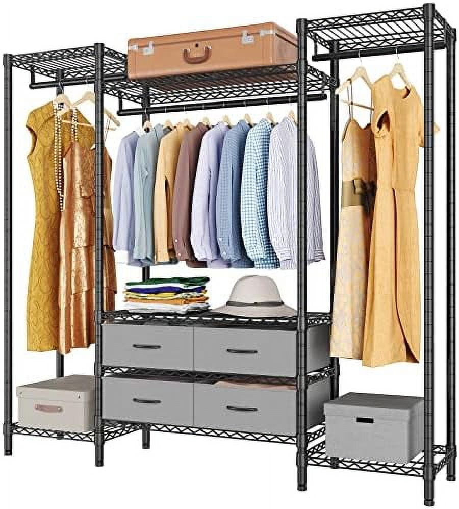 TJUNBOLIFE V20i Bedroom Armoires Wire Garment Rack Heavy Duty Clothes