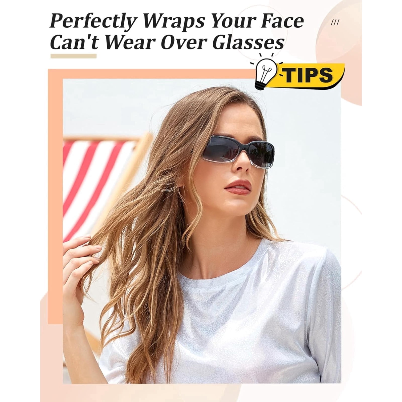 Polarized Sunglasses for Women with Wrap Around Butterfly Design, Trendy Jackie-O Style for UV400 Protection