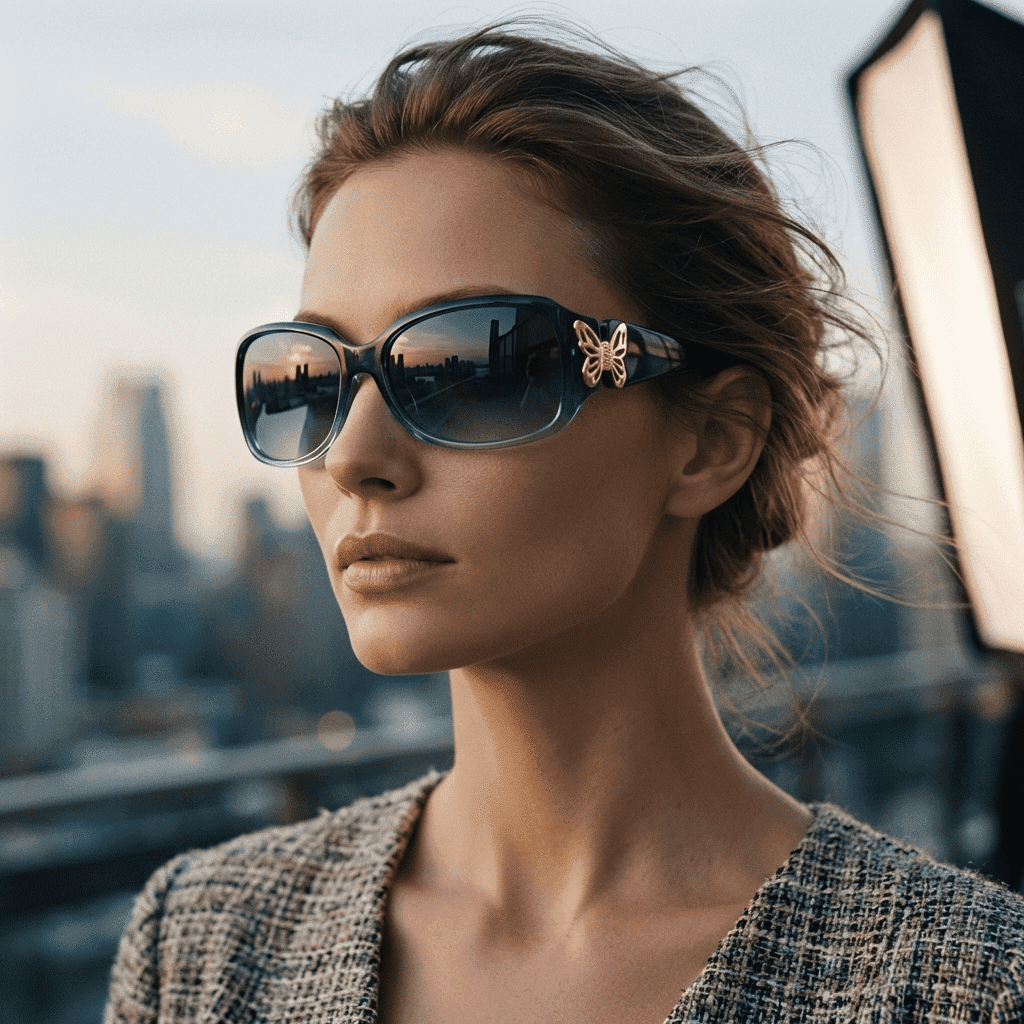 Polarized Sunglasses for Women with Wrap Around Butterfly Design, Trendy Jackie-O Style for UV400 Protection