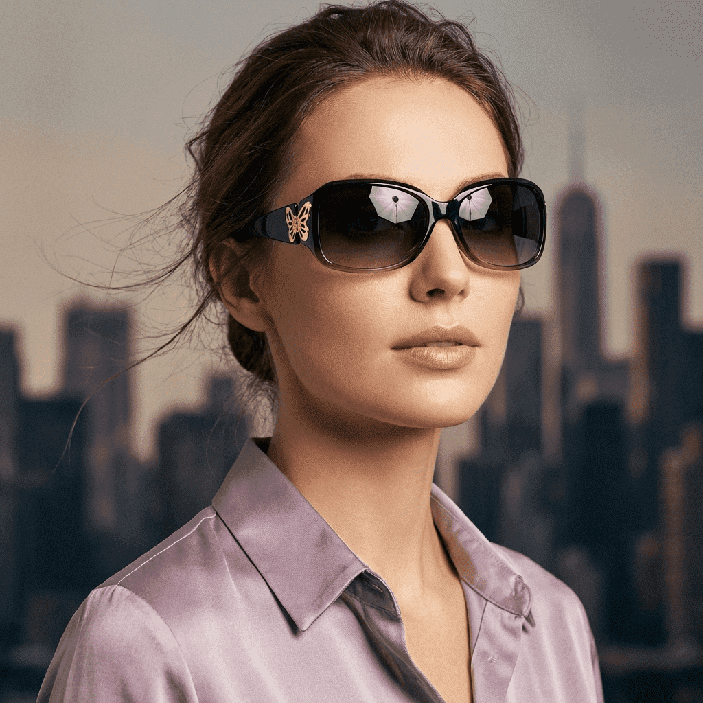 Polarized Sunglasses for Women with Wrap Around Butterfly Design, Trendy Jackie-O Style for UV400 Protection