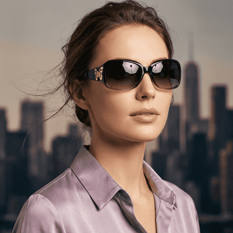 Polarized Wrap Around Sunglasses with Butterfly Decor, UV400 2 Pack Polarized Sunglasses for Women with Wrap Around  main image 4