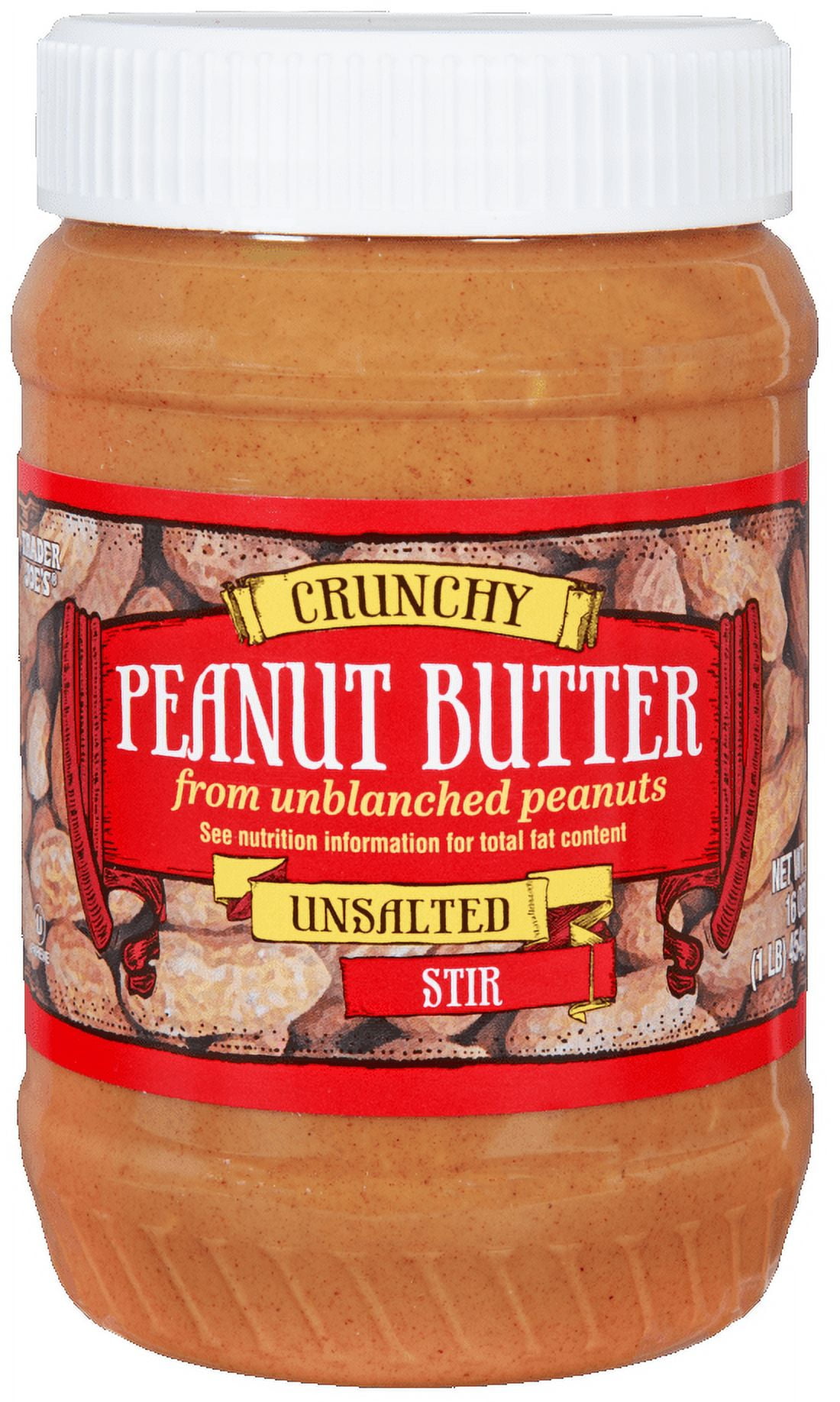 Pack of 3 - TJs Crunchy Peanut Butter Unsalted 16 Oz