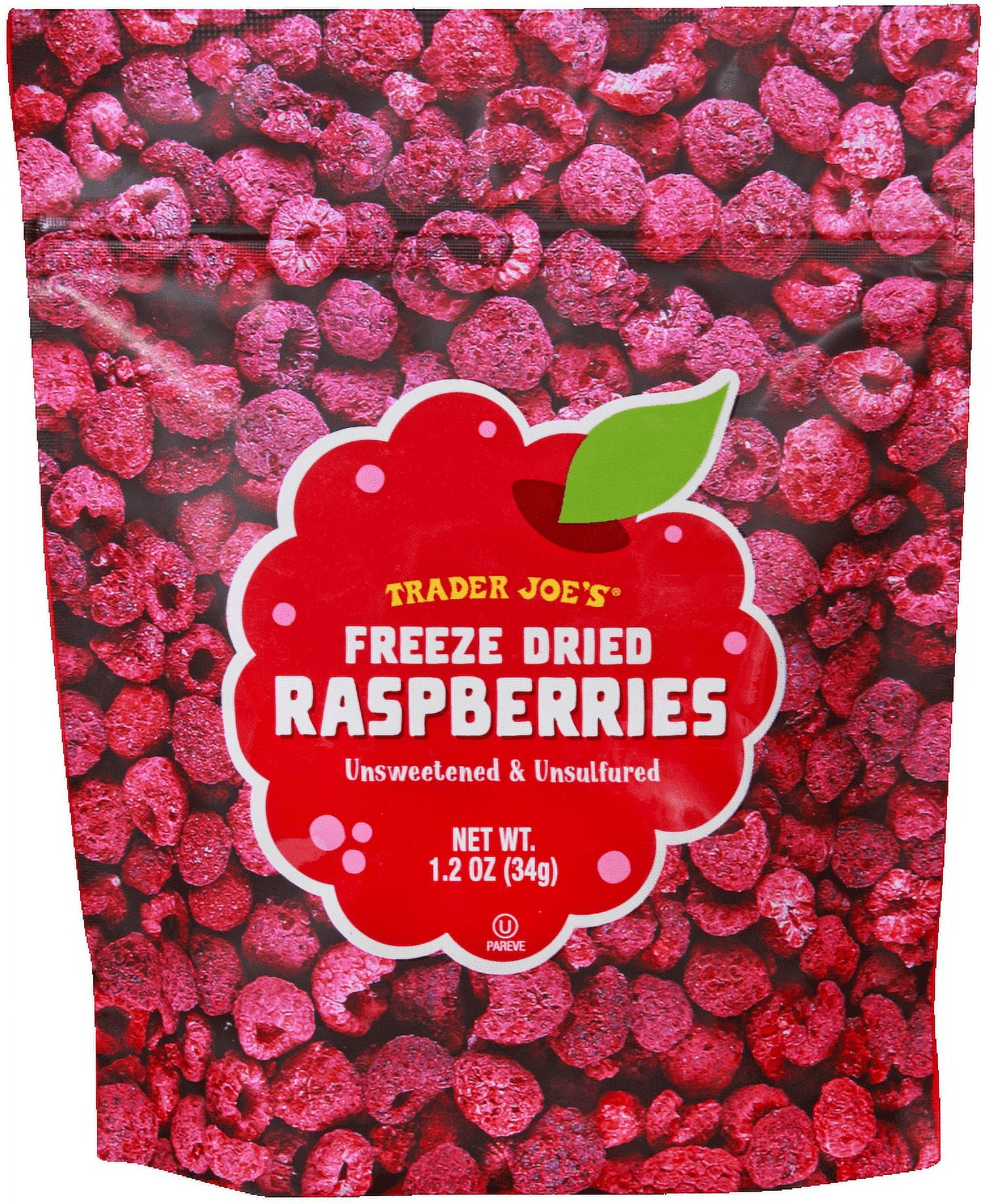 Pack of 2 - TJs Freeze Dried Raspberries 1.2 Oz