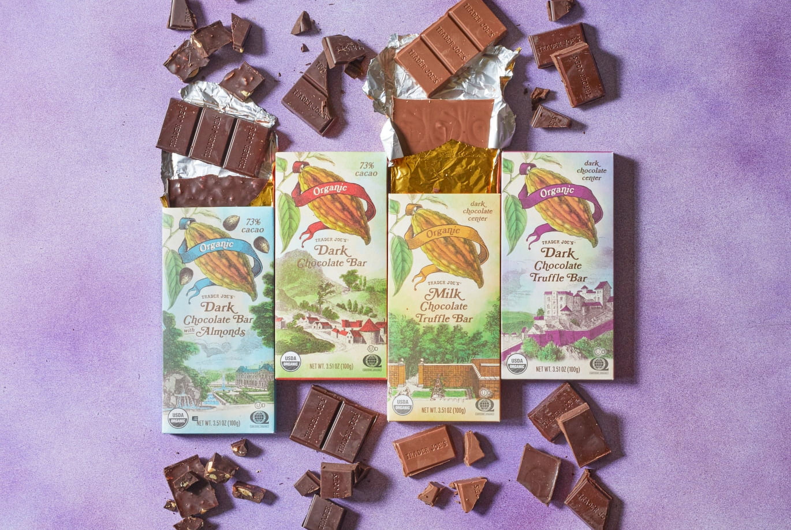 Pack of 3 - TJs Organic Dark Chocolate Bar with Almonds 3.51 Oz