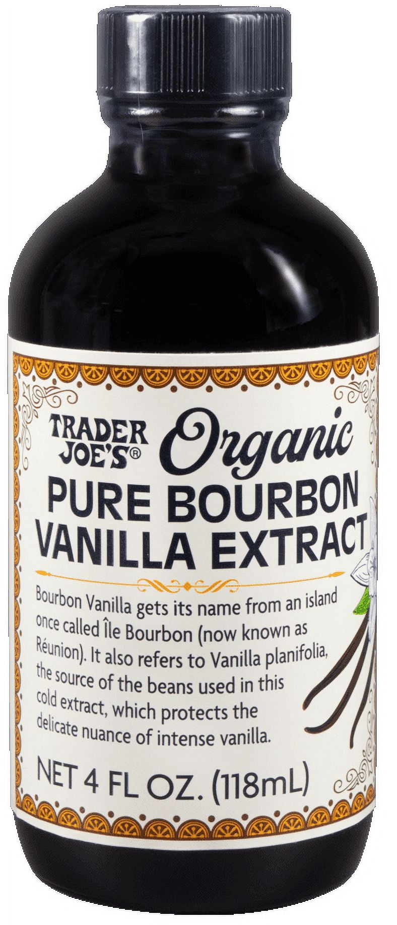 Pack of 2 - TJs Organic Pure Bourbon Vanilla Extract 4 Fl Oz