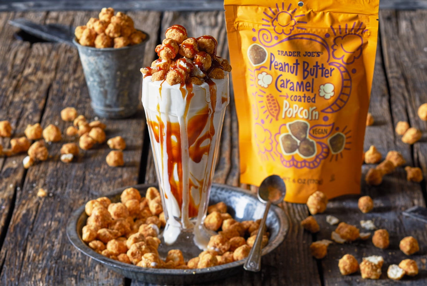 Pack of 3 - TJs Peanut Butter Caramel Coated Popcorn 6 Oz