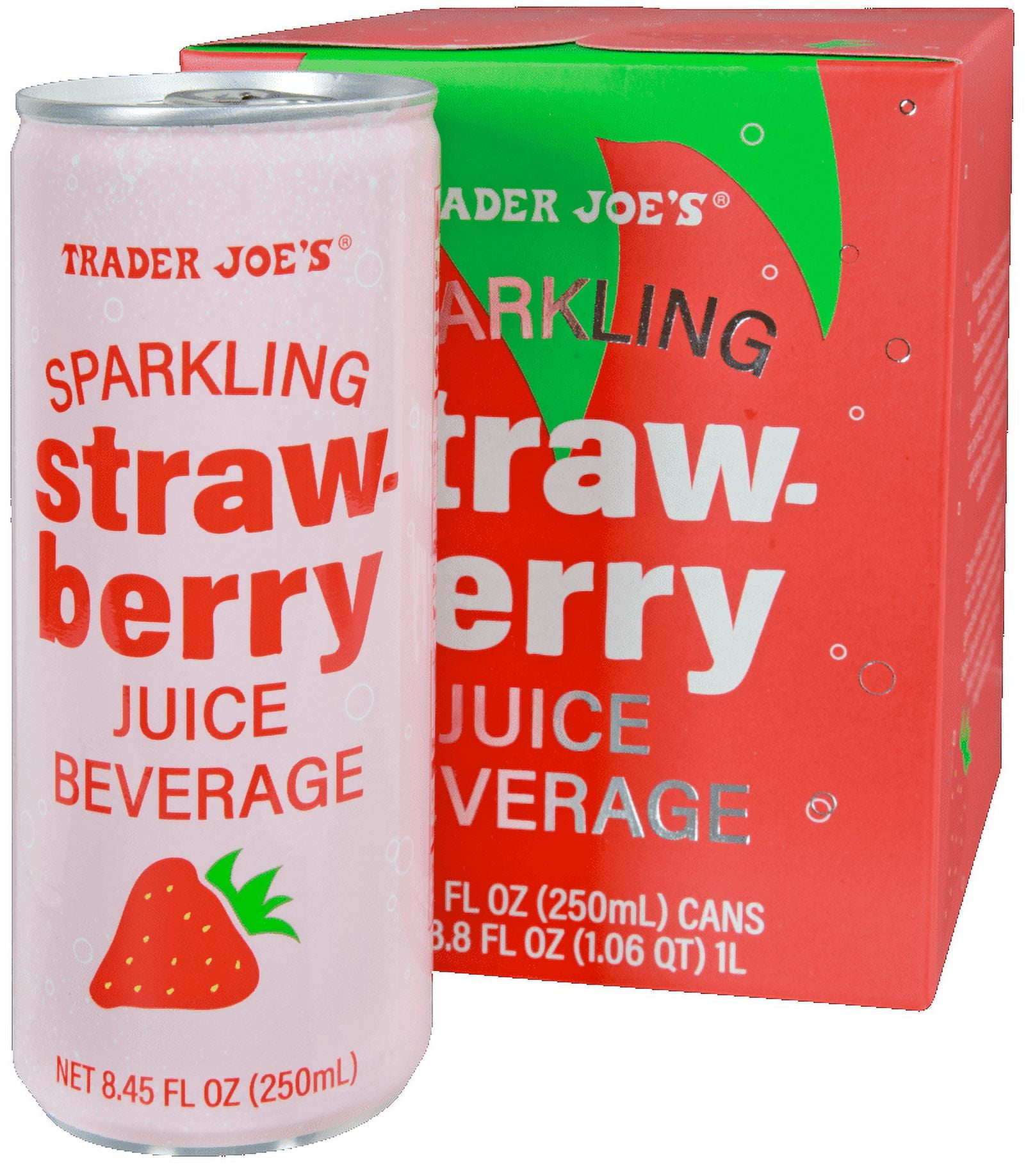 Pack of 3 - TJs Sparkling Strawberry Juice 8.45 Fl Oz