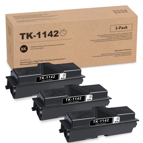 TK-1142 (1T02ML0US0) TK1142 Compatible Toner Cartridge Replacement for Kyocera FS-1035MFP FS-1135MFP ECOSYS M2035DN M2535DN Printers (3 Pack)