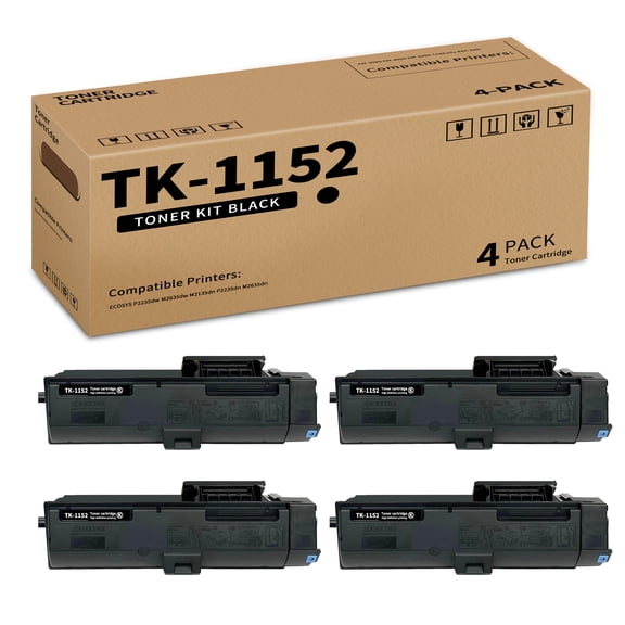 TK-1152 High Yield Black 4 Pack Toner Cartridge Replacement for Kyocera TK1152 TK 1152 1T02RV0US0 Compatible with P2235dw M2635dw M2635dn P2235dn M2135dn M2735dn Printer