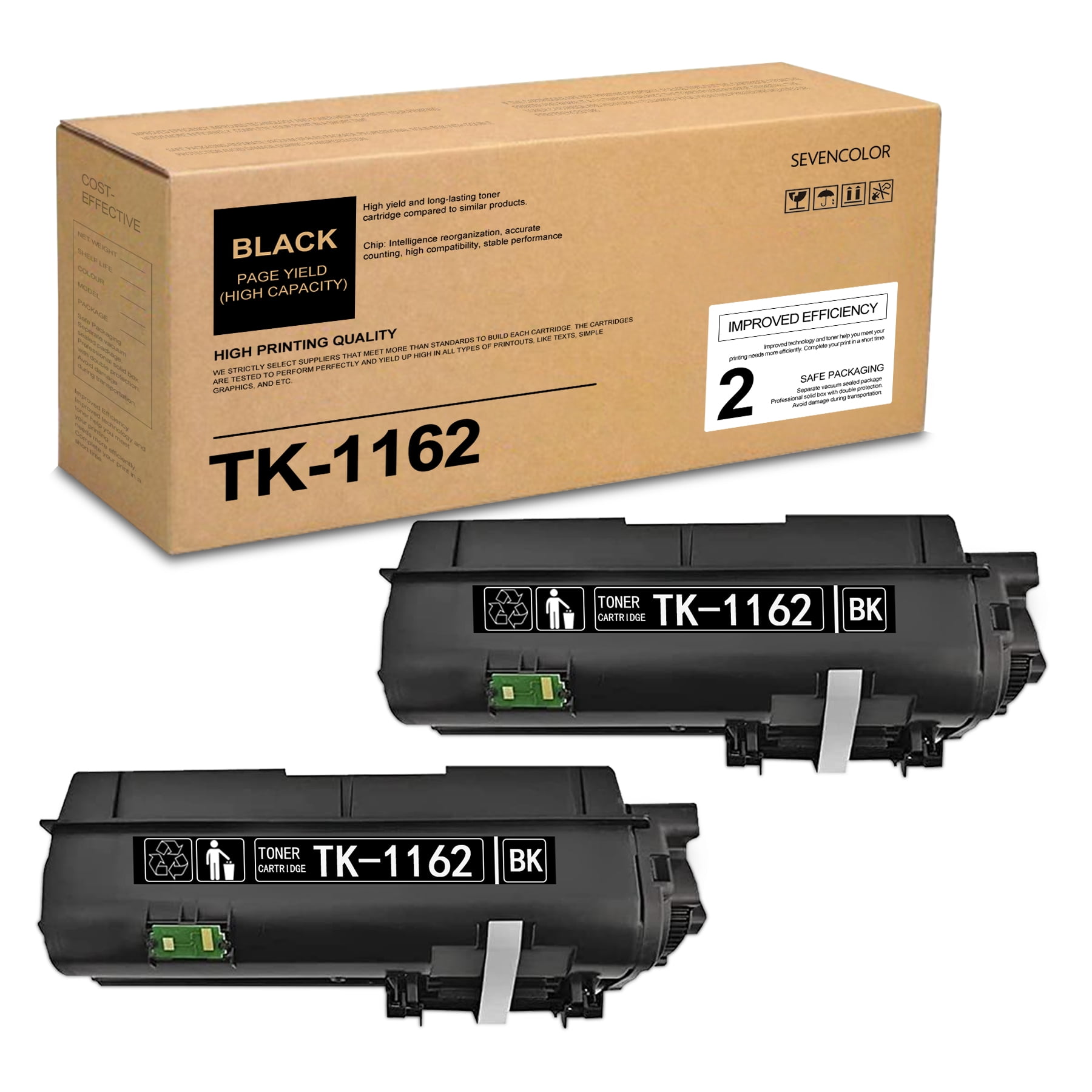 TK-1162 Toner Kit Black Toner Cartridge Replacement for Kyocera P2040 ...