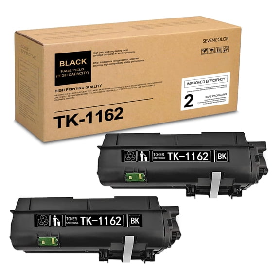TK-1162 Toner Kit Black Toner Cartridge Replacement for Kyocera P2040 Printer 2 Pack