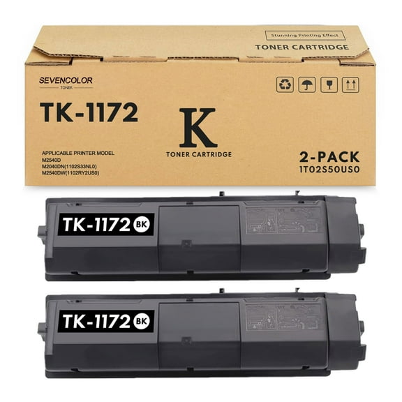 TK-1172 (1T02S50US0) TK 1172 Black Toner Cartridge Compatible for Kyocera M2540d M2540dw M2040dn Printers (Black,2 Pack)