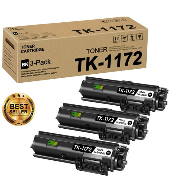 TK 1172 TK1172 Toner Cartridge Replacement for Kyocera TK-1172 for M2540d M2540dw M2040dn Printers 7,700 Pages 3 Pack