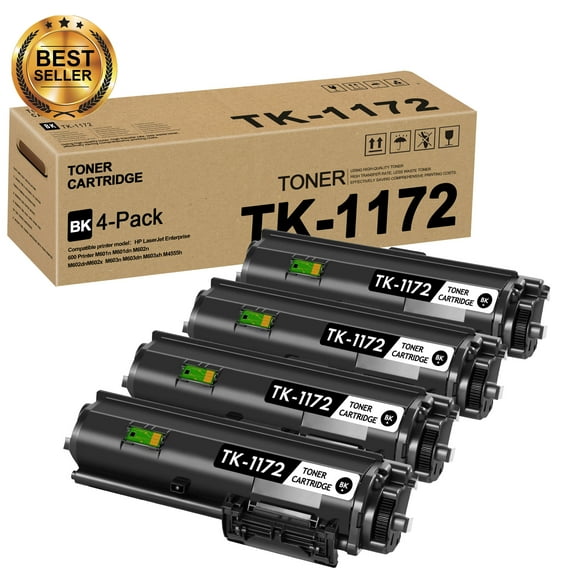 TK 1172 TK1172 Toner Cartridge Replacement for Kyocera TK-1172 for M2540d M2540dw M2040dn Printers 7,700 Pages 4 Pack