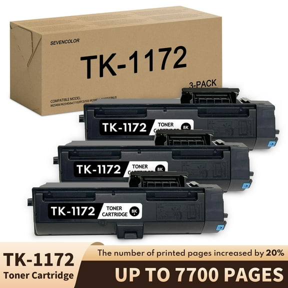TK-1172 Toner Cartridge (Black,3 Pack) Replacement for Kyocera TK1172 M2540d M2540dw M2040dn Printer