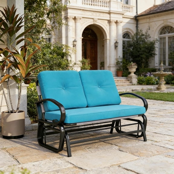 TK 2-Person Garden Rocker Loveseat,Outdoor Glider Bench