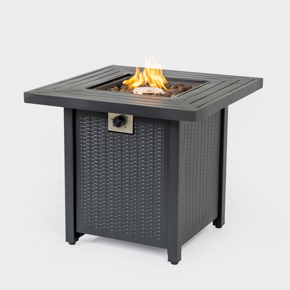 TK 28-inch Iron Square Propane Fire Pit Table