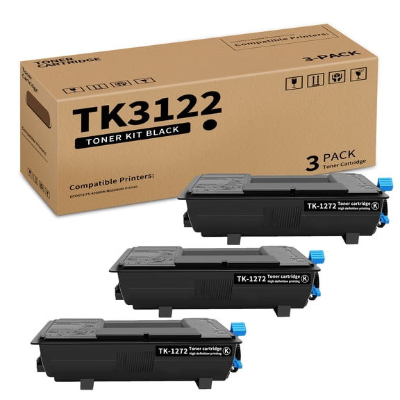 TK-3122 High Yield Black 3 Pack Toner Cartridge Replacement for Kyocera TK3122 TK 3122 1T02L10US0 Compatible with ECOSYS FS-4200DN M3550idn Printer