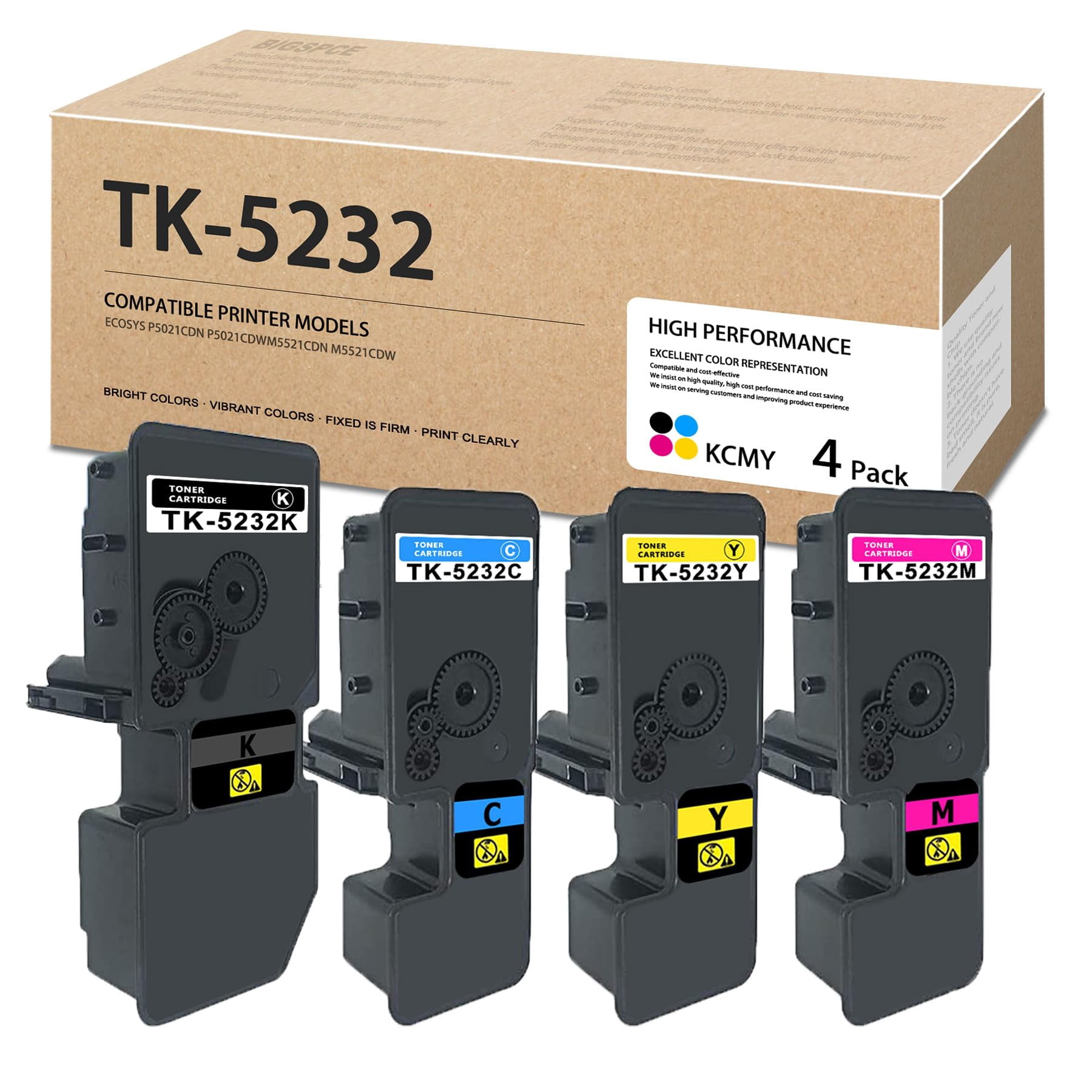 Genuine Kyocera TK5232 4-Color Toner Cartridge Set For M5521cdw P5021cdw Printers